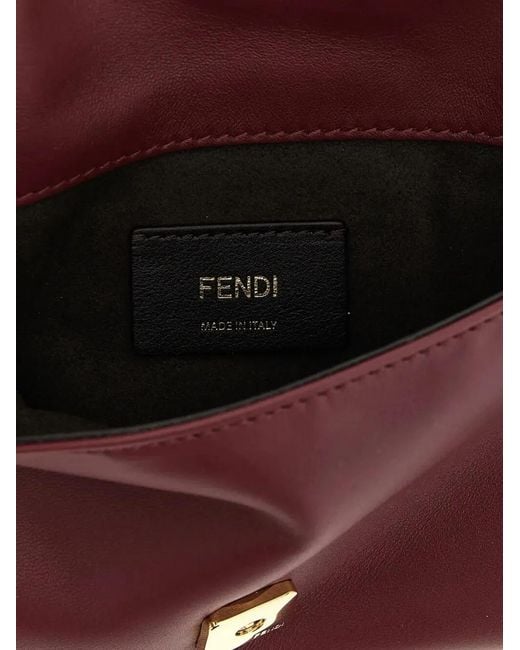 Fendi Purple Mamma Baguette Leather Pouch