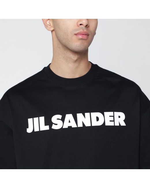 Jil Sander Black Boxy T-Shirt With Logo for men
