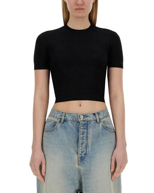 Balenciaga Black Cropped Shirt
