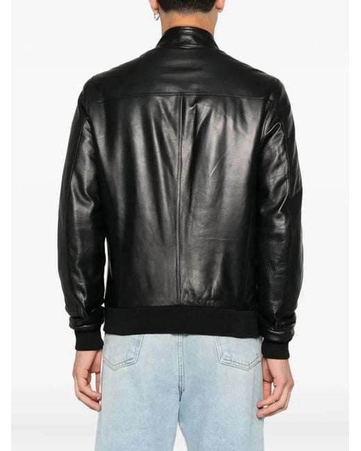 Barba Napoli Black "Dakota" Biker Jacket for men