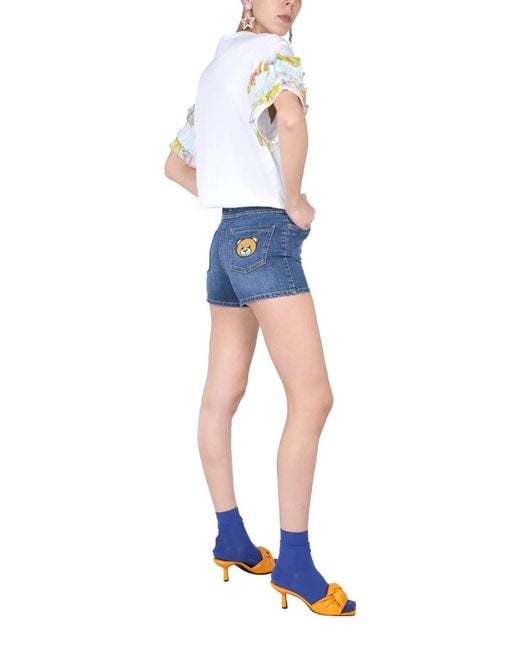 Moschino Blue Solid Shorts