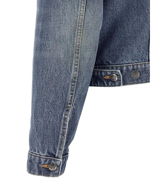 Versace Blue 'Medusa' Denim Jacket for men