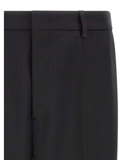 Jil Sander Black Technical Gabardine Trousers for men