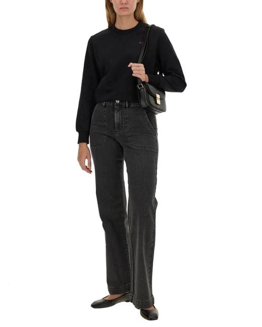 A.P.C. Black Sweatshirt With Logo
