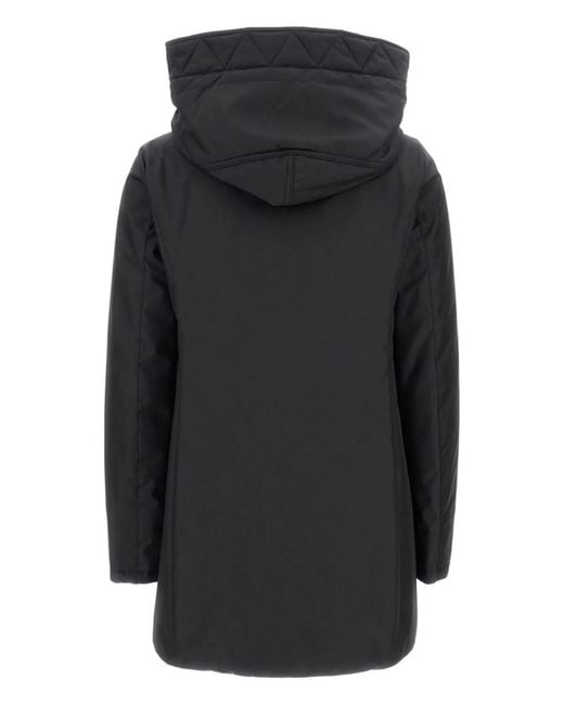Fay Black Technical Gabardine Toggle Coat