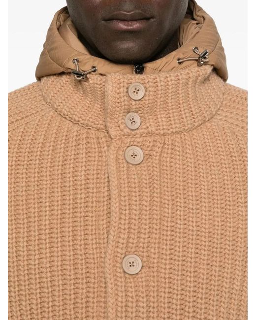 Herno Natural Knitted Bomber Jacket With Bib for men
