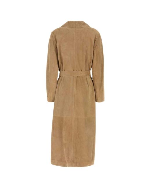 Fendi Natural Camel Suede Coat