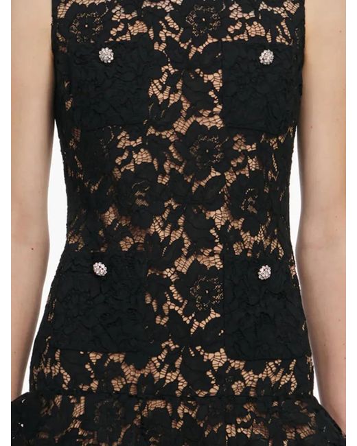 Self-Portrait Black Embroidered Short Dress