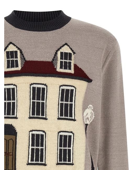 Junya Watanabe Gray Jacquard Sweater for men