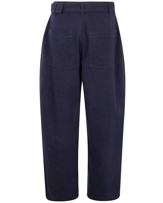 Studio Nicholson Blue "Doring" Belted Round Leg Pant