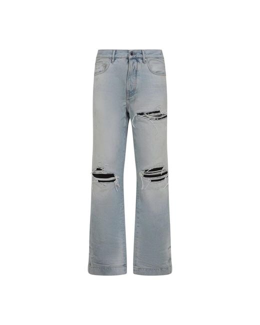 Amiri Gray Mist Cotton Mx1 Straight Flare Jeans for men