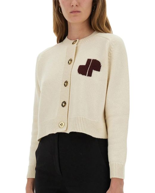 Patou Natural Cardigan With Logo