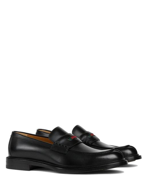 Gucci Black Loafer With Web Detail for men