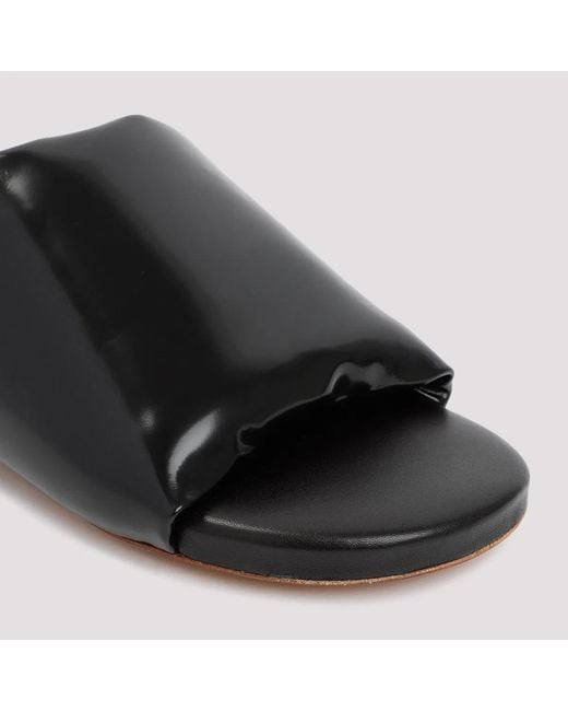 Bottega Veneta Black Nappa Leather Cushion Sandals Sheepskin
