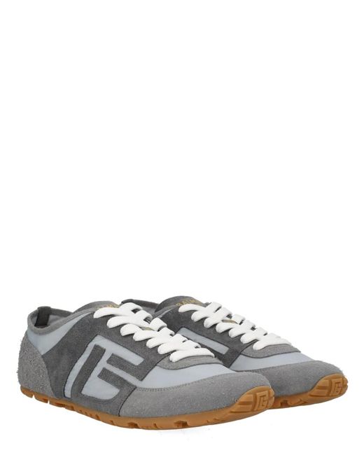 Balmain Gray Racer 45 Monogram Jacquard Trainers for men
