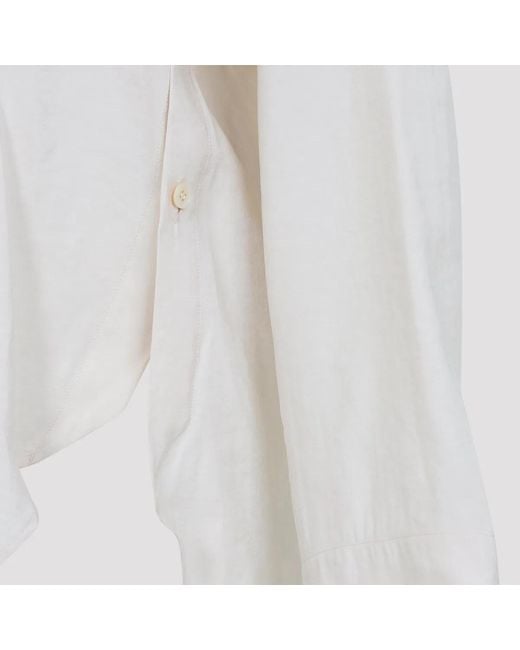 Studio Nicholson White Pampa Draped Neck Top