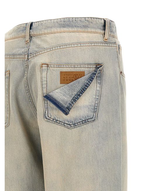 MM6 by Maison Margiela Gray Cotton Relaxed Fit Jeans for men