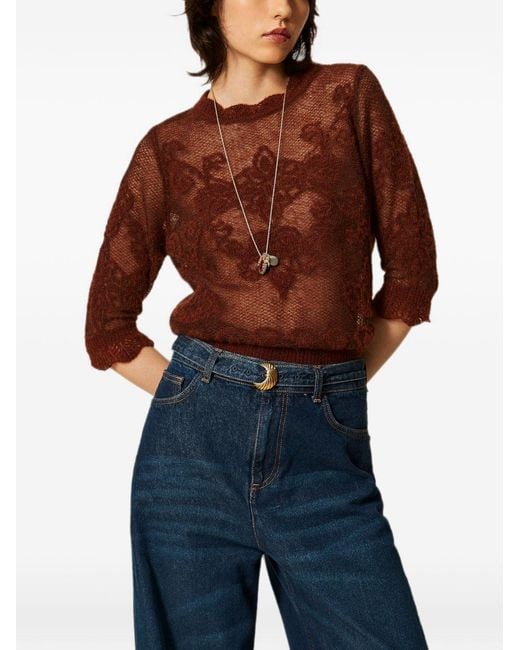Twinset Brown Wool Sweater