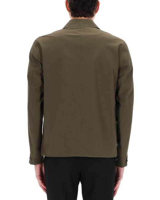 Herno Green Overshirt With Pocket for men
