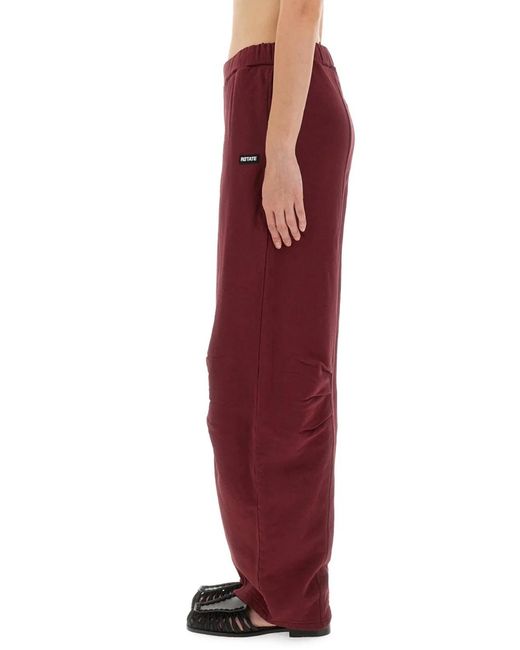 ROTATE BIRGER CHRISTENSEN Red Sports Pants Terry Back