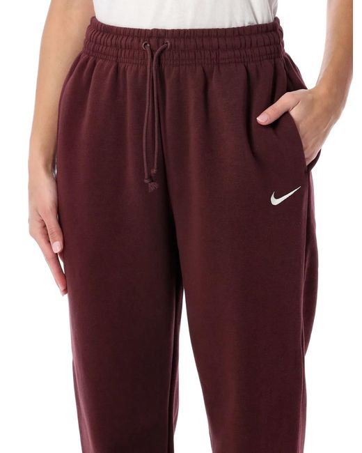 Nike Red Phoenix Fleece High Waist Sweatpants