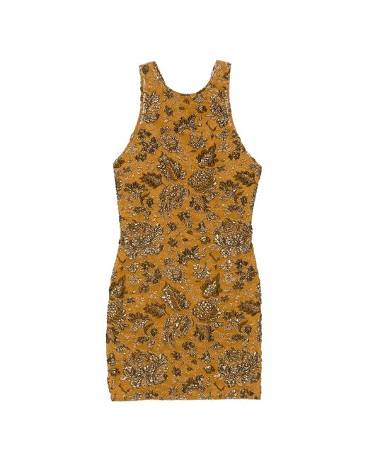 Saint Laurent Metallic Brocade Mini Dress