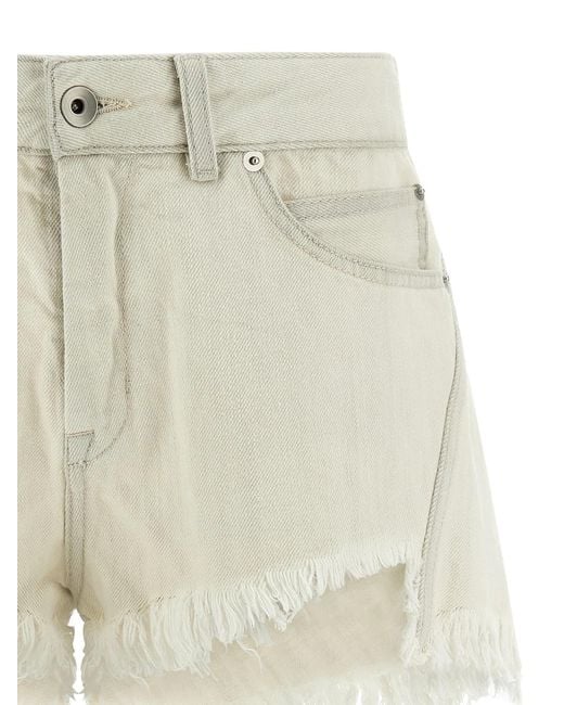 Rick Owens Natural 'Bias Cutoffs' Shorts