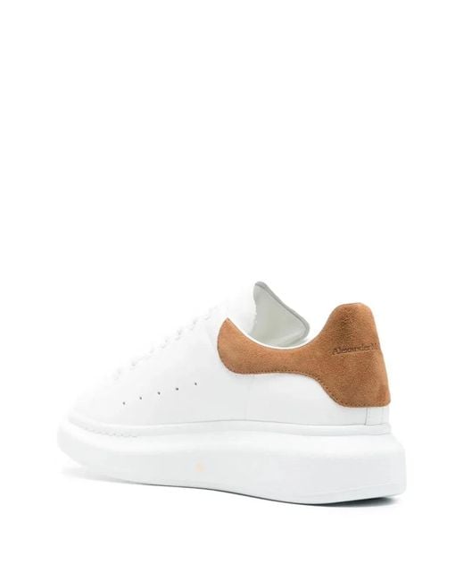 McQueen White Suede Panel Chunky Sole Sneakers for men