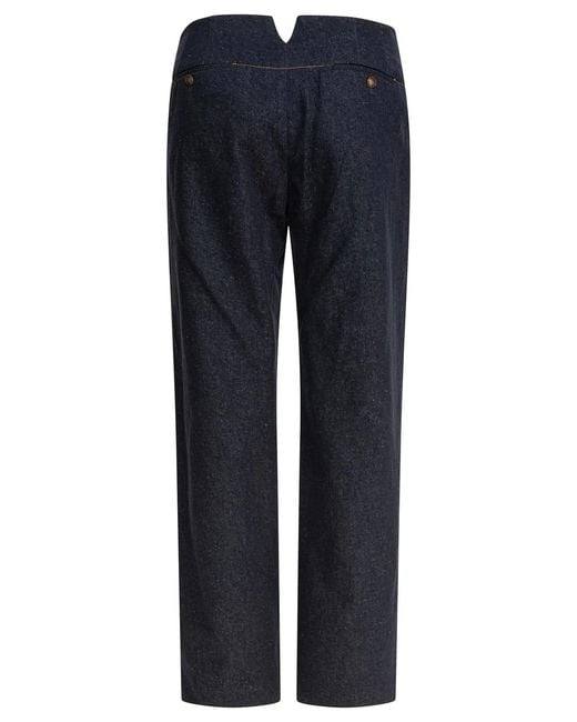 Ines De La Fressange Paris Blue Viscose Trousers