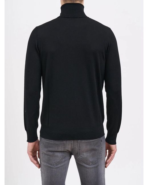 Paolo Pecora Black Wool High Neck Sweater for men