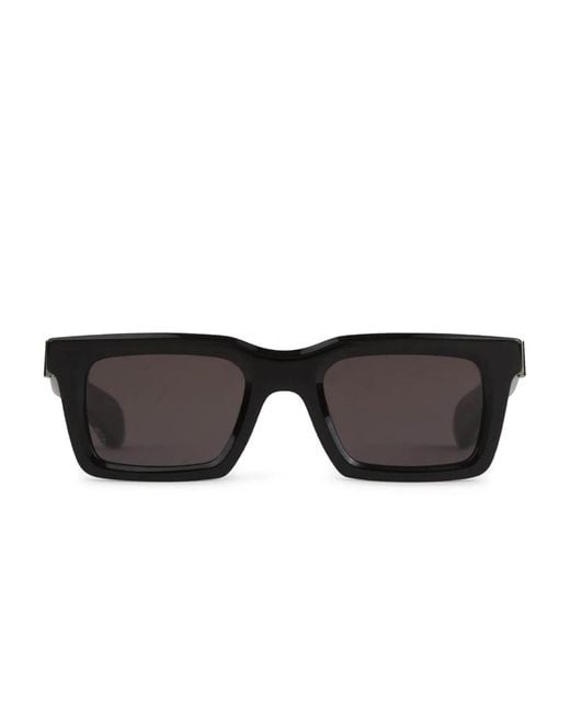 McQueen Black Rectangular Frame Sunglasses