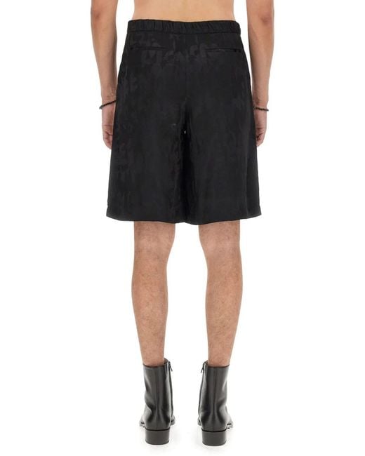 McQueen Black Viscose Bermuda Shorts for men