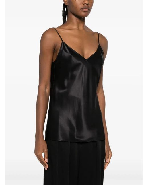 Joseph Black "Clea Top" Blouse Silk Satin