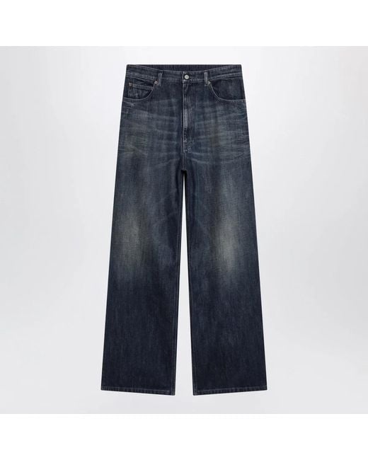 MM6 by Maison Margiela Blue Wide Washed Denim Jeans for men
