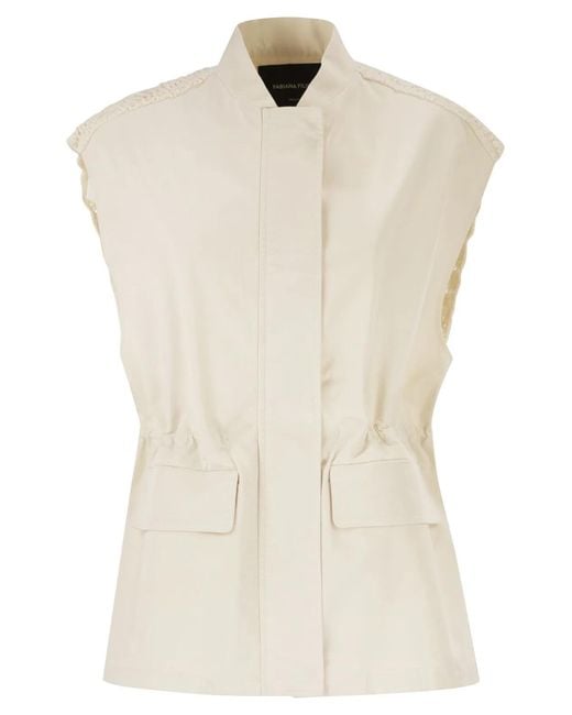 Fabiana Filippi Natural Dual-Material Waistcoat