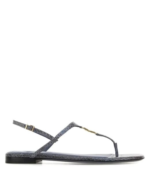 Fendi Blue Ffold Ayers Flip-Flops
