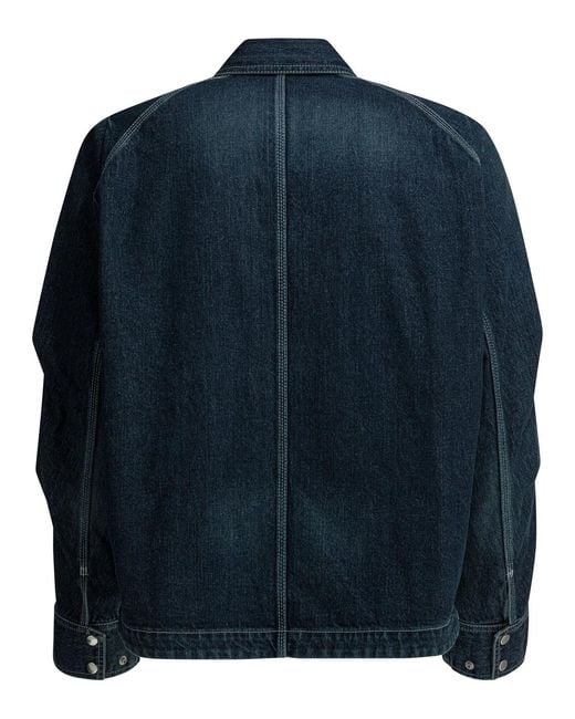 Sacai Blue Cotton Jacket for men