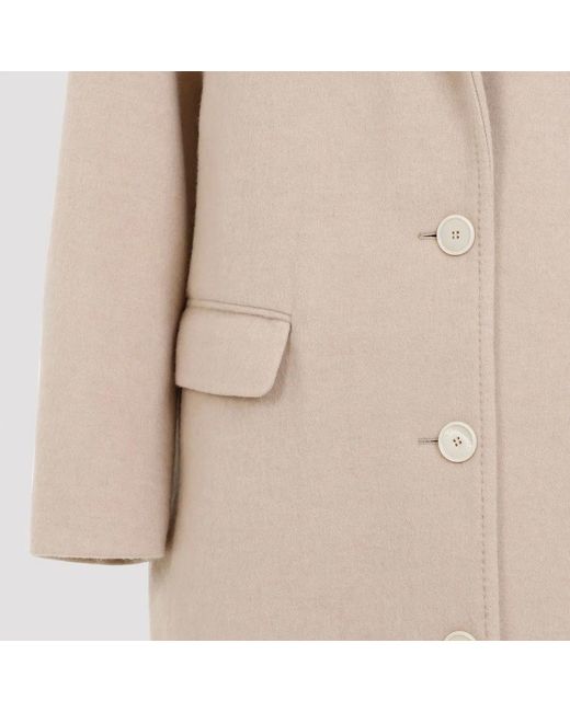 Isabel Marant Natural Sand Wool Blend Efezia Coat