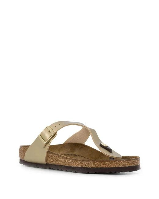 Birkenstock White Gizeh Metallic Birko