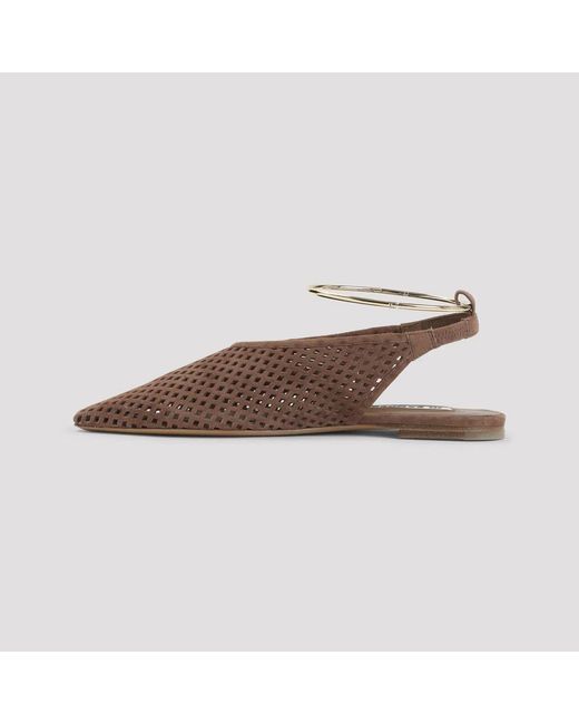 Jil Sander Brown Goat Leather Sling Back