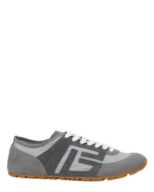 Balmain Gray Racer 45 Monogram Jacquard Trainers for men