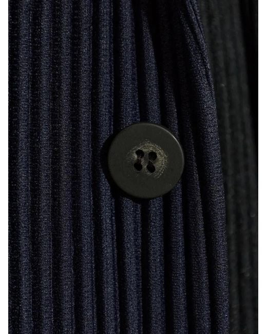 HOMME PLISSÉ Blue Homme Plisse Homme Plisse Issey Miyake Plissé-Effect Notched-Lapel Blazer for men