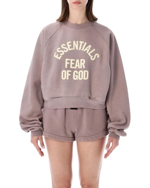 Fear Of God Red Campus '90 Cropped Crewneck