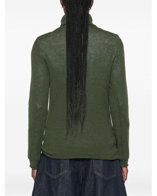 Be You Green Cashmere Turtle-Neck Sweater