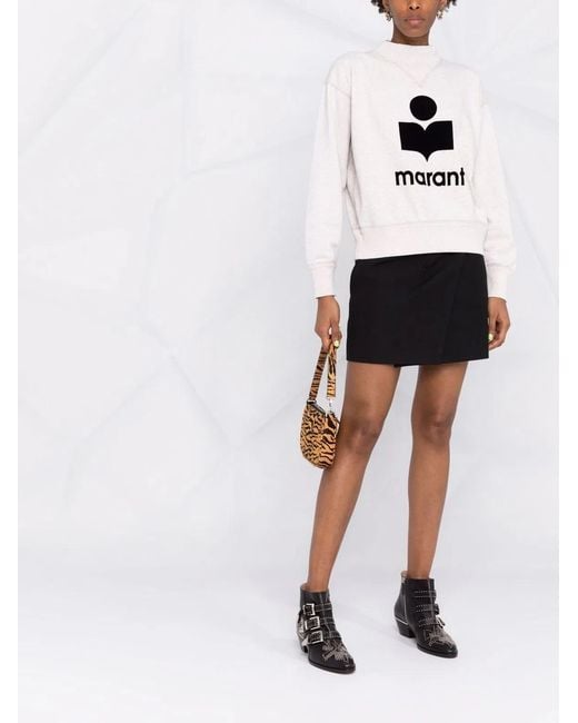 Isabel Marant White Isabel Marant Etoile Moby Flockedlogo Sweatshirt