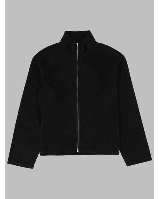Our Legacy Black Shrunken Cropped High Collar Organic Cotton Sweatshirt for men