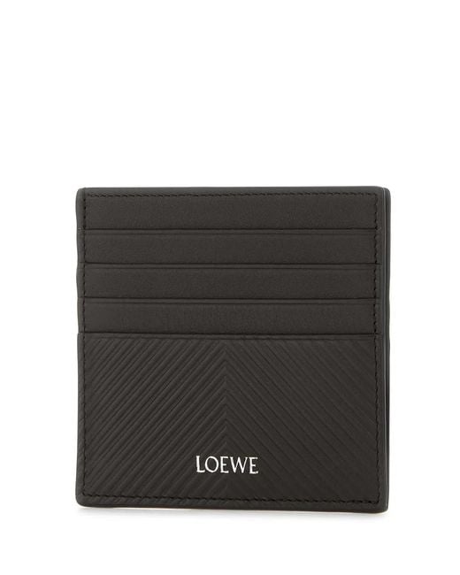 Loewe Black Graphite Leather Card Holder for men