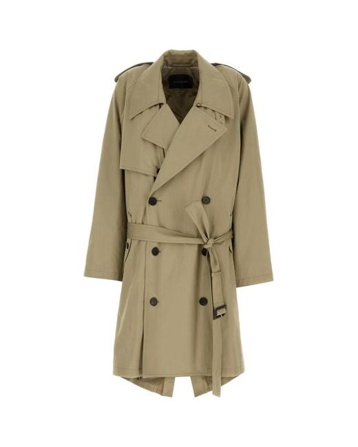 Balenciaga Green Draped Neck Trench