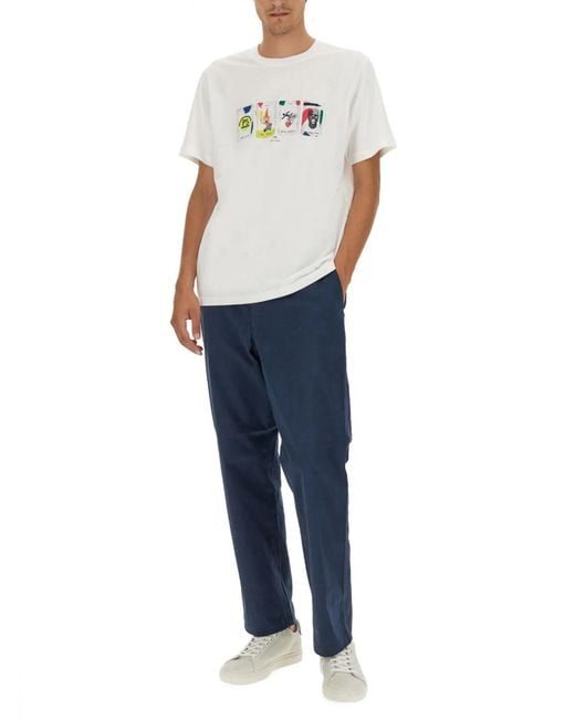 Paul Smith Blue Flat Front Pants for men