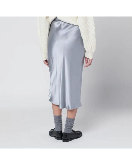 Anine Bing Blue Pastel Silk Midi Skirt